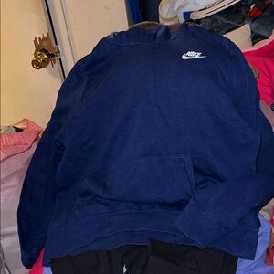 Nike Blue Hoodie with black leggings both